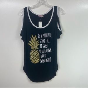 NWT Miss Popular Cold Shoulder Tee Size Large